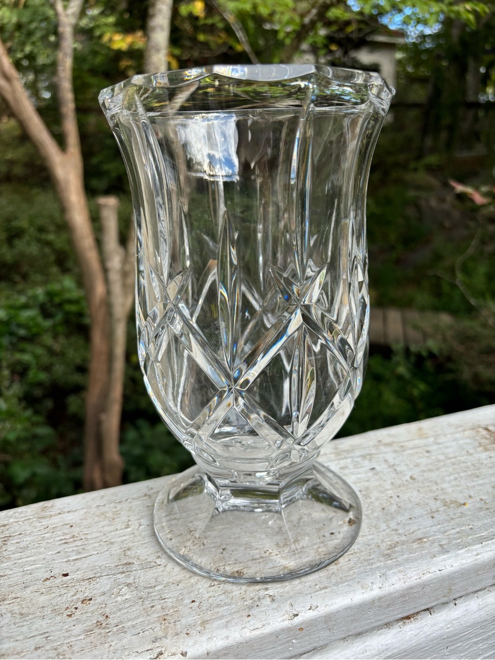 Gorham Lady Anne 10” Lead Crystal Hurricane Mint Condition